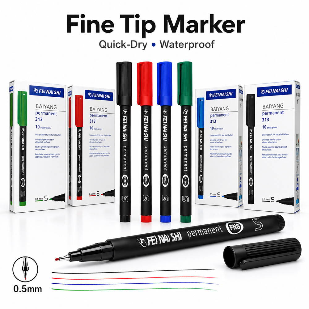 Correction Pen Fine - 4/12 Buah Pena Spidol Permanen Ujung